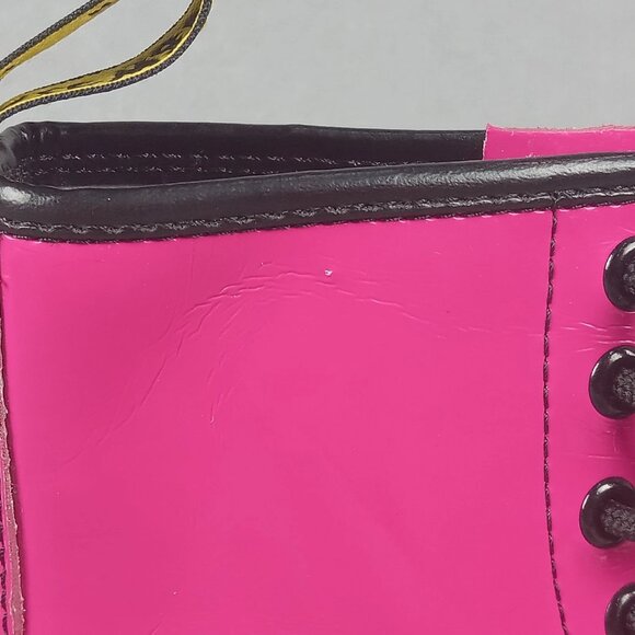 Women's Dr. Martens Doc 1460 W Combat Pink Patent Leather 8-Eye US Size 5 6629 - Picture 10 of 16